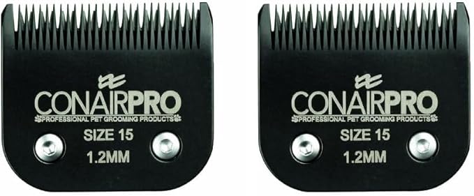 Conair CONAIRPROPET Dog Clippers for Grooming Replacement Blade, Size 15, Fits Most Deatchable Grooming Clippers (Pack of 2)