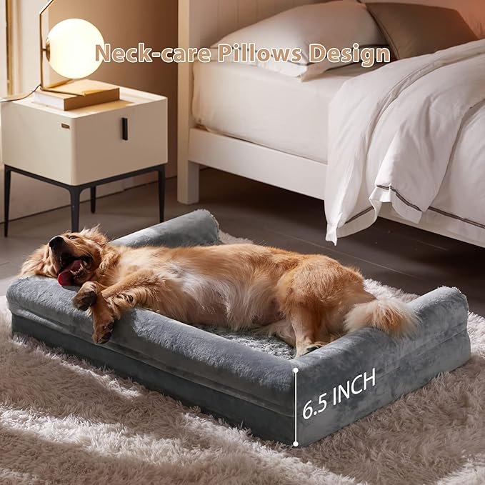 BFPETHOME Dog Beds Dogs, Orthopedic Dog Bed for Dogs,Big Waterproof Couch Pet Bed with Removable Washable Cover