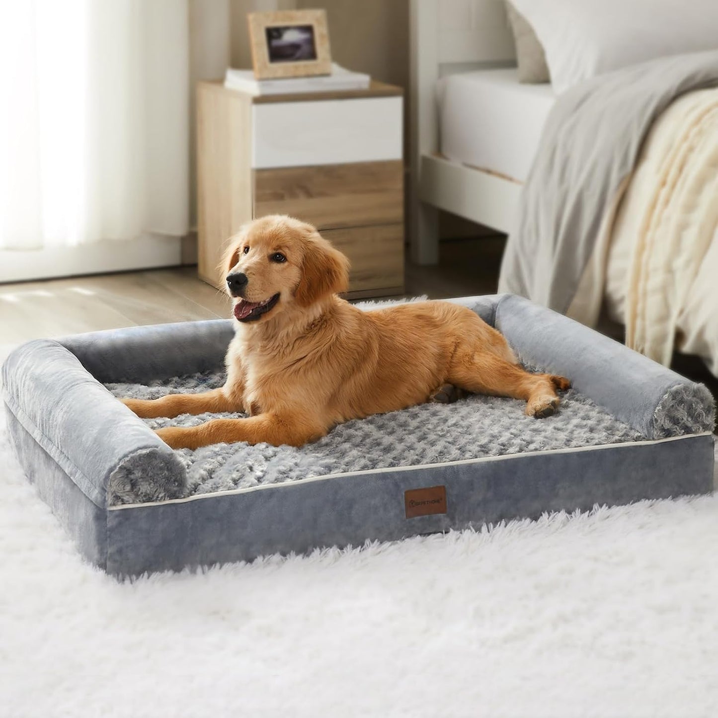 BFPETHOME Dog Beds Dogs, Orthopedic Dog Bed for Dogs,Big Waterproof Couch Pet Bed with Removable Washable Cover
