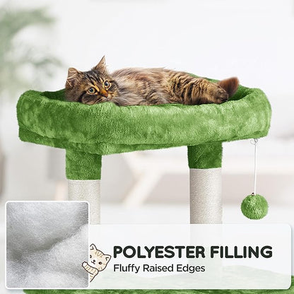 Yaheetech Cat Tree Cat Tower, 63in Multi-Level Cat Tree for Indoor Cats w/Sisal-Covered Scratching Posts & Condo, Cat Furniture Activity Center for Cats Kitten, Green